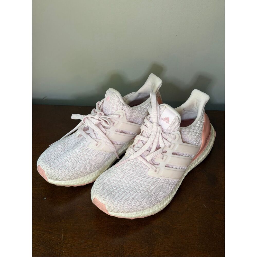 Adidas ultraboost 4.0 DNA pink knit slide on sneakers